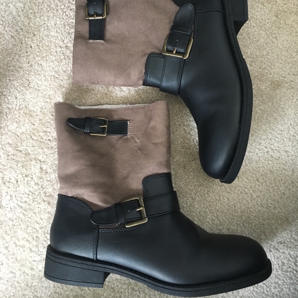 Winter, fuzzy boots